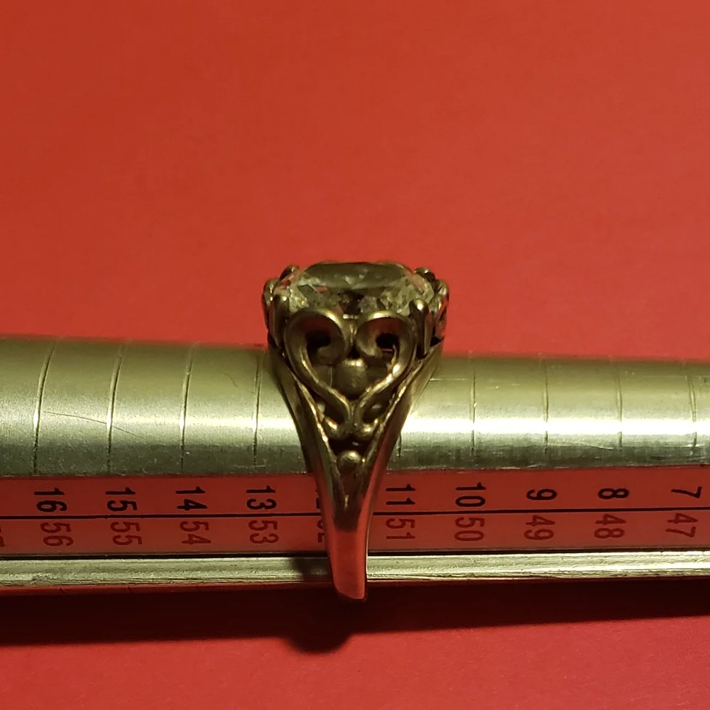 Vintage 925   3 Ct Lab Created Antique Diamond Ring - Picture 3 of 8